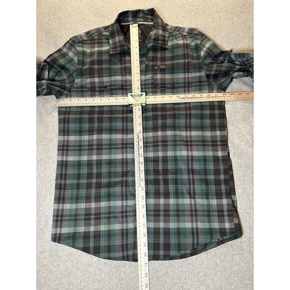Wrangler Atg Shirt Mens Medium All Terrain Gear X Snap Plaid Fishing Hiking - Picture 2 of 12